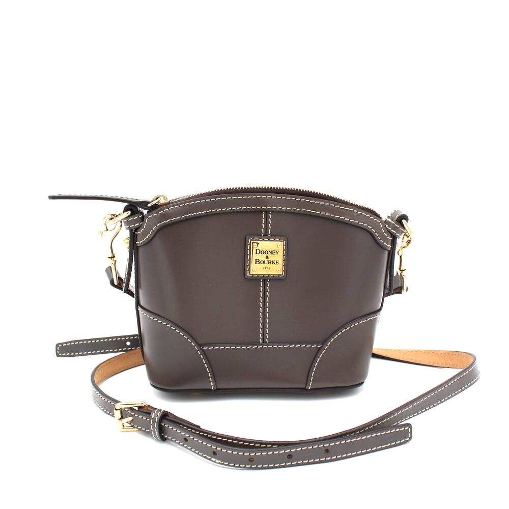Dooney Bourke Selleria Florentine Crossbody Bag Womens Gray Leather Purse Domed